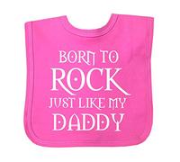 BabyPrem Baby Bib Born to Rock Like Daddy Clothes Hook and Loop One Size