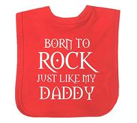 BabyPrem Baby Bib Born to Rock Like Daddy Clothes Hook and Loop One Size