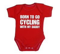BabyPrem Baby Bodysuit Born to go Cycling with my Daddy Vest NB-12 mth RED 0-3
