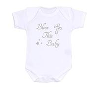 BabyPrem Baby Bodysuit Christian Faith God Clothes Bless This Baby 0-3 Months