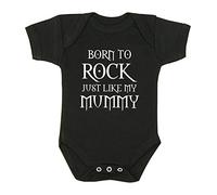 BabyPrem Baby Bodysuit My Mummy Rocks Cotton Clothes Newborn - 12 Mths BLACK 6-9