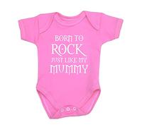 BabyPrem Baby Bodysuit My Mummy Rocks Cotton Clothes Newborn - 12 Mths PINK 3-6