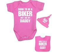 BabyPrem Baby Clothes Set Born to be a Biker Like Daddy PINK 3-6 MONTHS