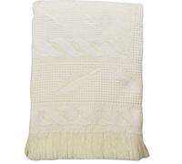 BabyPrem Baby Large Soft Acrylic Fern Shawl Blanket 122 x 122cm CREAM