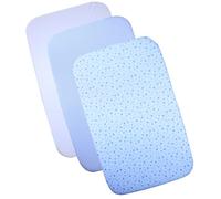 Babyprem Next to Me or similar compatible 3 pack cotton crib sheets Blue Prints 83x50 cm (Blue Star)