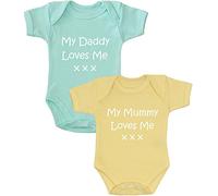 BabyPrem Prem Baby 2 Bodysuits My Daddy Mummy Loves Me Newborn 0 Months