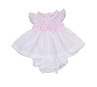 BabyPrem Premature Baby 2 Piece Dress & Knickers Set Polka Dots White 5.5-7.5lbs 44-50cm