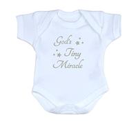 BabyPrem Premature Baby Bodysuit Christian Faith God Clothes Boy Girl God's Tiny Miracle 5.5-7.5lb Prem 3