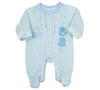 BabyPrem Premature Baby Boy Sleepsuit Blue Velour 3 Little Ducks 5.5-7.5lbs 44-50cm