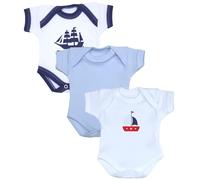 BabyPrem Premature Baby Boys Clothes Pack of 3 Bodysuits Navy Blue Nautical Vests (0 Months/Newborn)