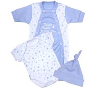 BabyPrem Premature Baby Clothes, Boys Babygrow, 3 Pc set, Tiny Early Baby Clothes, Cotton Bodysuit Vest, Early baby Premature Hat,1-3lb, 3-5lb, 5-8lbBlue Twinkle Star