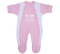 BabyPrem Premature Baby Little Fighter Sleepsuit 3.5-5.5lb Pink 38-44cm