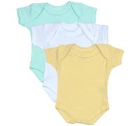 BabyPrem Premature Clothes Pack of 3 Bodysuits Lemon Aqua White Unisex Vests Babygrow (Aqua, Lemon, White 3 pack, 3.5-5.5lbs)