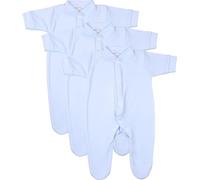 BabyPrem Premature Early Baby Clothes Boys 3 Pack of Cotton Sleepsuits Blue 3.5-5.5lb 38-44cm