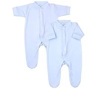 BabyPrem Premature Early Baby Clothes Cotton Sleepsuits 2 Pk Blue Up To 1.5lb 26-30cm
