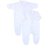 BabyPrem Premature Preemie Tiny Baby Clothes 2 Cotton Sleepsuits Baby grow 1.5-3.5lb White
