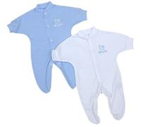 BabyPrem Premature Sleepsuits 2 Pk Babygrow Little Miracle Early Baby Clothes 3.5-5.5lb 38-44cm BLUE
