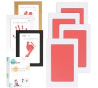 BabyQunt Inkless Baby Hand and Footprint Kit,Clean-Touch Ink Pad Kit,Safe No Mess Printing Infant Hand Foot Stamp,4 Pack Newborn Inkless Print Pads Best Keepsake or Gifts for Family