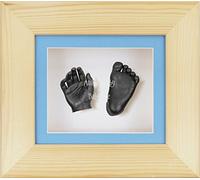 BabyRice 3D Baby Boy Casting Kit Natural Pine Wood Frame Pewter Foot Casts