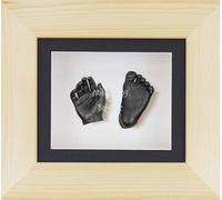 BabyRice 3D Baby Boy Casting Kit Natural Pine Wood Frame Pewter Foot Casts
