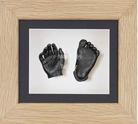 BabyRice 3D Baby Boy Casting Kit Solid Oak Wood Frame Pewter Foot Casts
