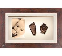 BabyRice 3D Baby Casting Kit Bronze Paint with Mahogany Dark Wood Effect Display Photo Frame