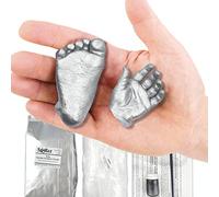 BabyRice 3D Baby Casting Kit (Silver) - Create a Keepsake of Newborn Hand and Foot | 500g Alginate Moulding Powder, 800g Plaster, Metallic Paint, Easy-to-Follow Instructions