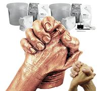 BabyRice 3D Hand Casting Kits Couple Including Copper Paint Finish | Makes 2 x Couple Hand Casts | Wedding Gift | Lovely Wedding Anniversary Present | Engagement Gifts for Couples