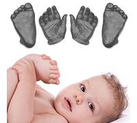 BabyRice 3D Handprints Footprints Baby Casting Kit Cast Baby's Hand and Foot Out of Plaster & Choose Your Paint Colour (Pewter)