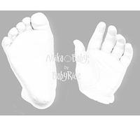BabyRice 3D Handprints Footprints Baby Casting Kit Cast Baby's Hand and Foot Out of Plaster & Choose Your Paint Colour (White Ivory)