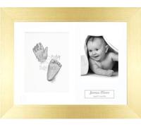 BabyRice Baby Casting Kit / 11.5x8.5" Brushed Gold Frame/White 3 Hole Mount/White Backing/Silver Paint