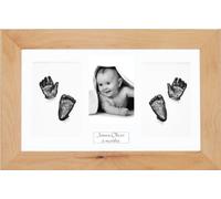 BabyRice Baby Casting Kit / 14.5x8.5" Real Beech Frame/White 4 Hole Mount/White Backing/Pewter Paint