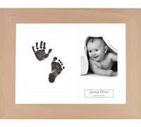 BabyRice Baby Hand & Footprint Kit Real Beech Frame/White 3 Hole Mount/Black Inkless Prints