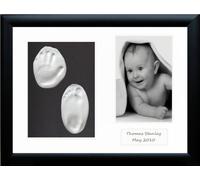 BabyRice Baby Handprint Footprint Kit Soft Clay Dough with Black Frame