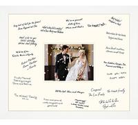 BabyRice Large 50x40cm Wedding Guest Signing Board White Frame (Cream, Landscape/Portrait Rectangle)