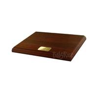 BabyRice Mahogany veneer Wooden Display Plinth Base 10x12 (20x15cm) with Personalised Engraved Gold Plaque