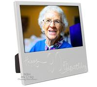 BabyRice New Engraved Silver 90th Birthday Photo Frame Gift Party, Celebration, Big Event, Special Occasion Pictures Memories Ideas Decoration Family