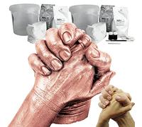 BabyRice UK 3D Hand Casting Kit Couple Rose Gold Paint | Makes 2 x Couples Hand Casts 2kg Alginate 3kg Plaster | Anniversary Present | Unique Wedding Gift | Engagement Gifts