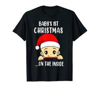 Baby's 1st Christmas On The Inside Pregnancy Announcement T-Shirt