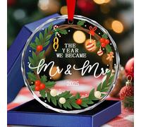Baby's 1st Christmas Ornament 2025 - Personalized Acrylic Keepsake for Newborn, Baby Boy & Girl - First for Parents, Mom & Dad - New Baby Xmas Tree Decoration, Pregnancy Announcemen