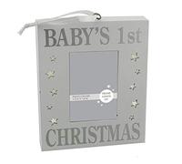 Baby's 1st Christmas Photo Frame- Silver Sparkle Light Up Wall Plaque / Photo Frame