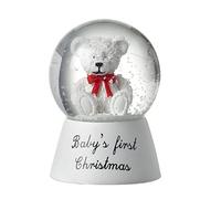 Baby's 1st Christmas Snow Globe with White Teddy (6cm)