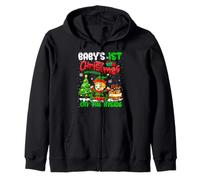 Baby's 1st Xmas On The Inside Cute Elf Expecting New Baby Zip Hoodie
