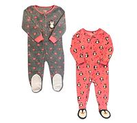 Babys and Toddlers Cozy Fleece Non-Slip Footed, Zip-Front, Blanket Sleepers for Sleep and Play - Pack of 2, Pink, 5T