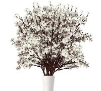 Babys Breath, Babys Breath Artificial Flowers 10Pcs 20inch Real Touch White Greenery DIY Decorative Silk Faux Flowers for Wedding Party Home