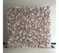 Baby's breath Rose cloth-based artificial flower wall，handmade plant background wall, for shopping mall window/wedding background/Photography decoration(2.4 * 2.4m/7.8 * 7.8FT)