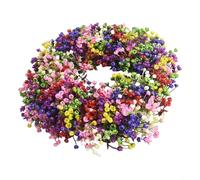 Baby's Breath Wreath, 40cm Rainbow Gypsophila Wreath Artificial Flower Door Hanging Decoration Spring Home Decor