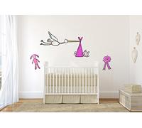 BABY'S CLAN Stork Female Wall Sticker