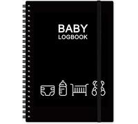 Baby's Daily Logbook - A5 Baby Tracking for Newborns, 150 Easy-to-Fill Pages to Track and Monitor Your Newborn's Schedule, Black