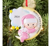 Baby's First 2024 Christmas Bauble Bauble - Christmas Tree Decoration Moon Keepsake